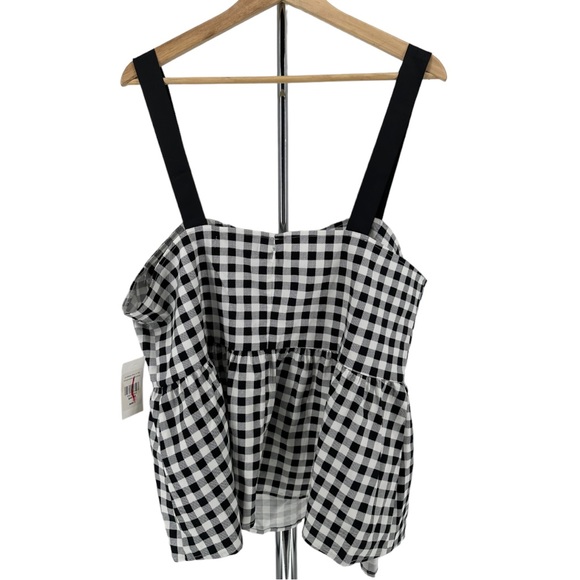 Fashion to Figure Black White Gingham Peplum Tank Top size 2 2X NWT - Picture 7 of 14